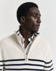 Stripete bomullsgenser med half-zip