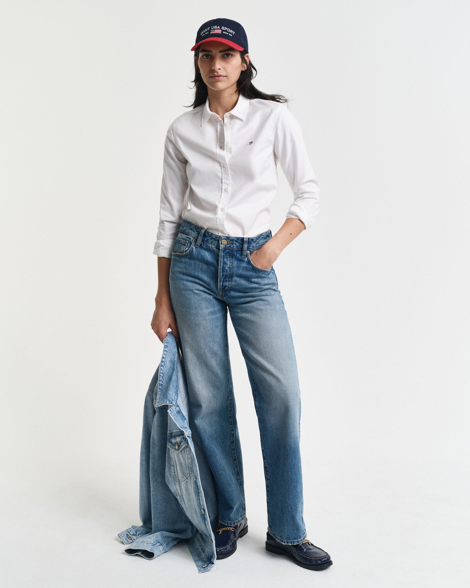 Oxfordskjorte med stretch i slim fit