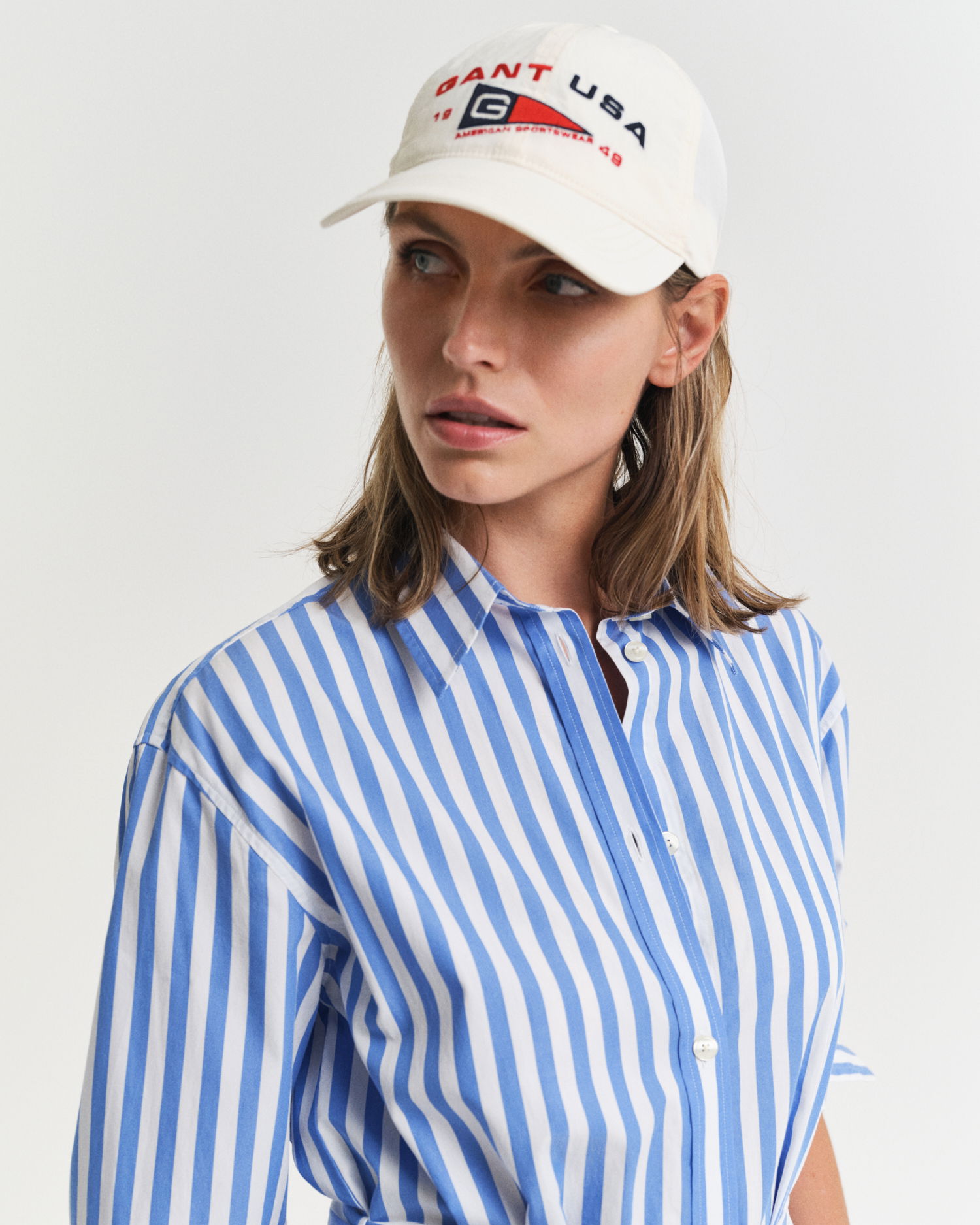 Stripet Poplin skjortekjole