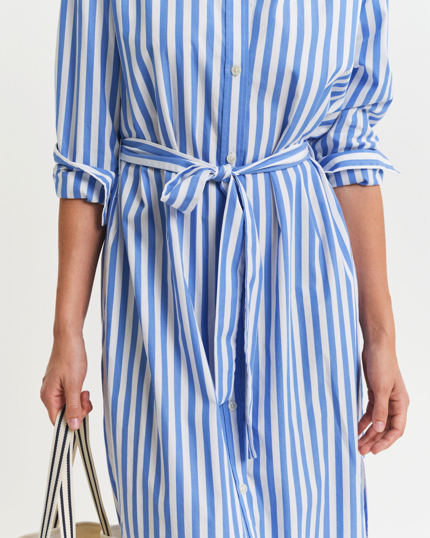 Stripet Poplin skjortekjole