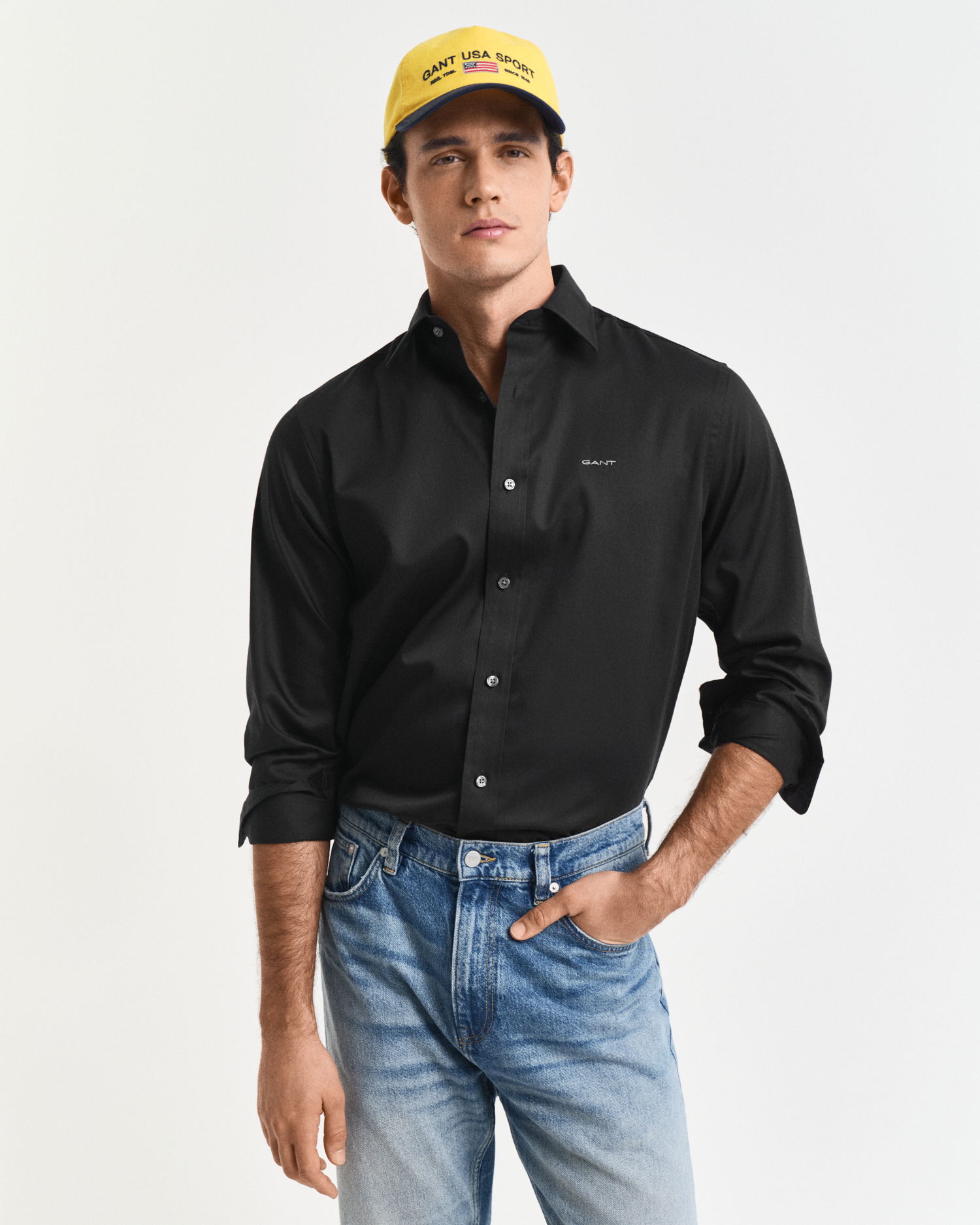 Regular Fit Sateen skjorte