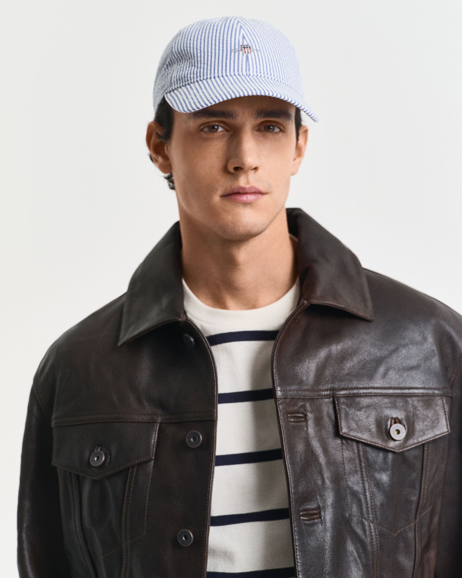 Stripet Seersucker Cap