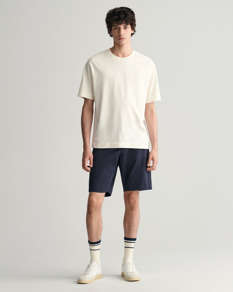 Relaxed fit twill shorts