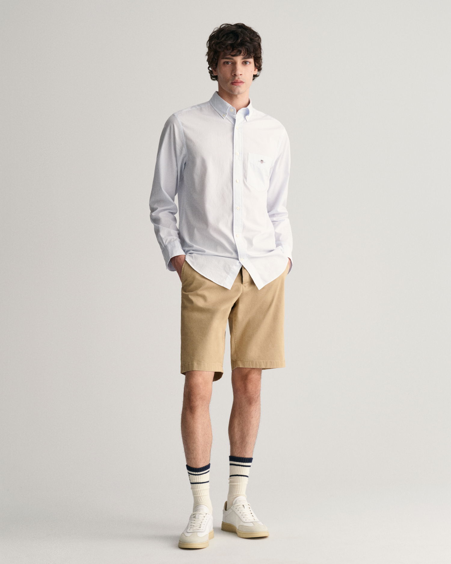 Relaxed fit twill shorts