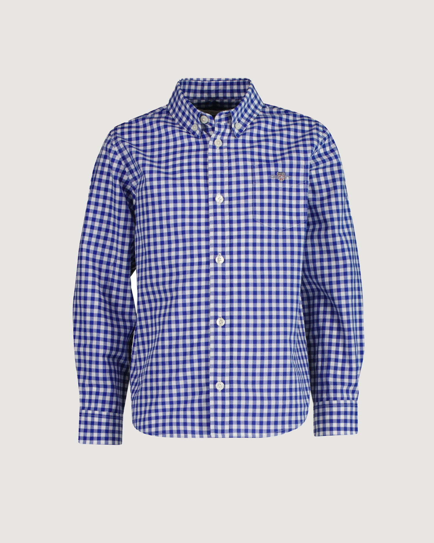 Rutete skjorte i poplin for barn