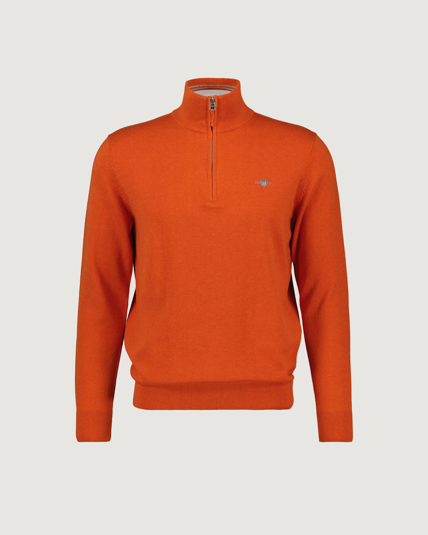 Klassisk bomullsgenser med half-zip