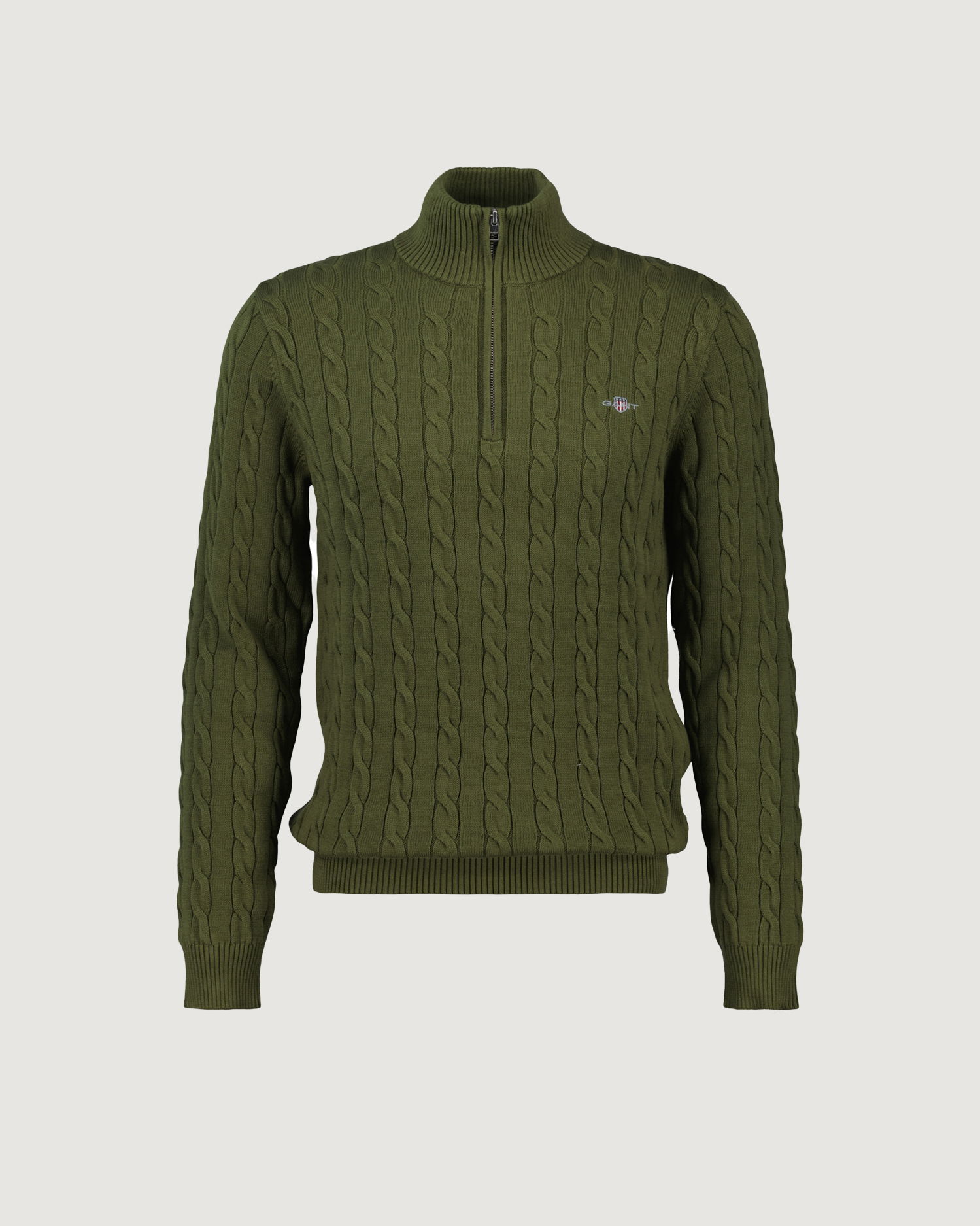 Kabelstrikket genser med half-zip