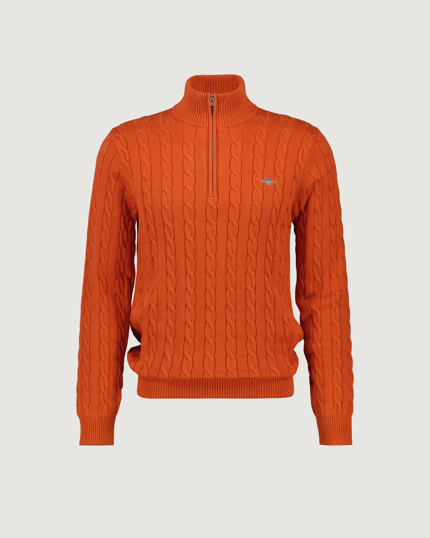 Kabelstrikket genser med half-zip