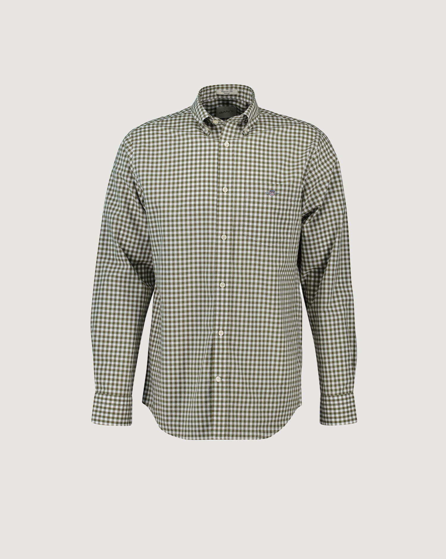 Regular fit gingham poplinskjorte