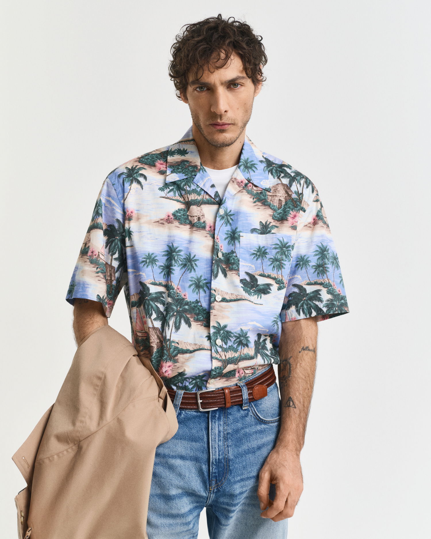 Relaxed fit kortermet hawaii skjorte 