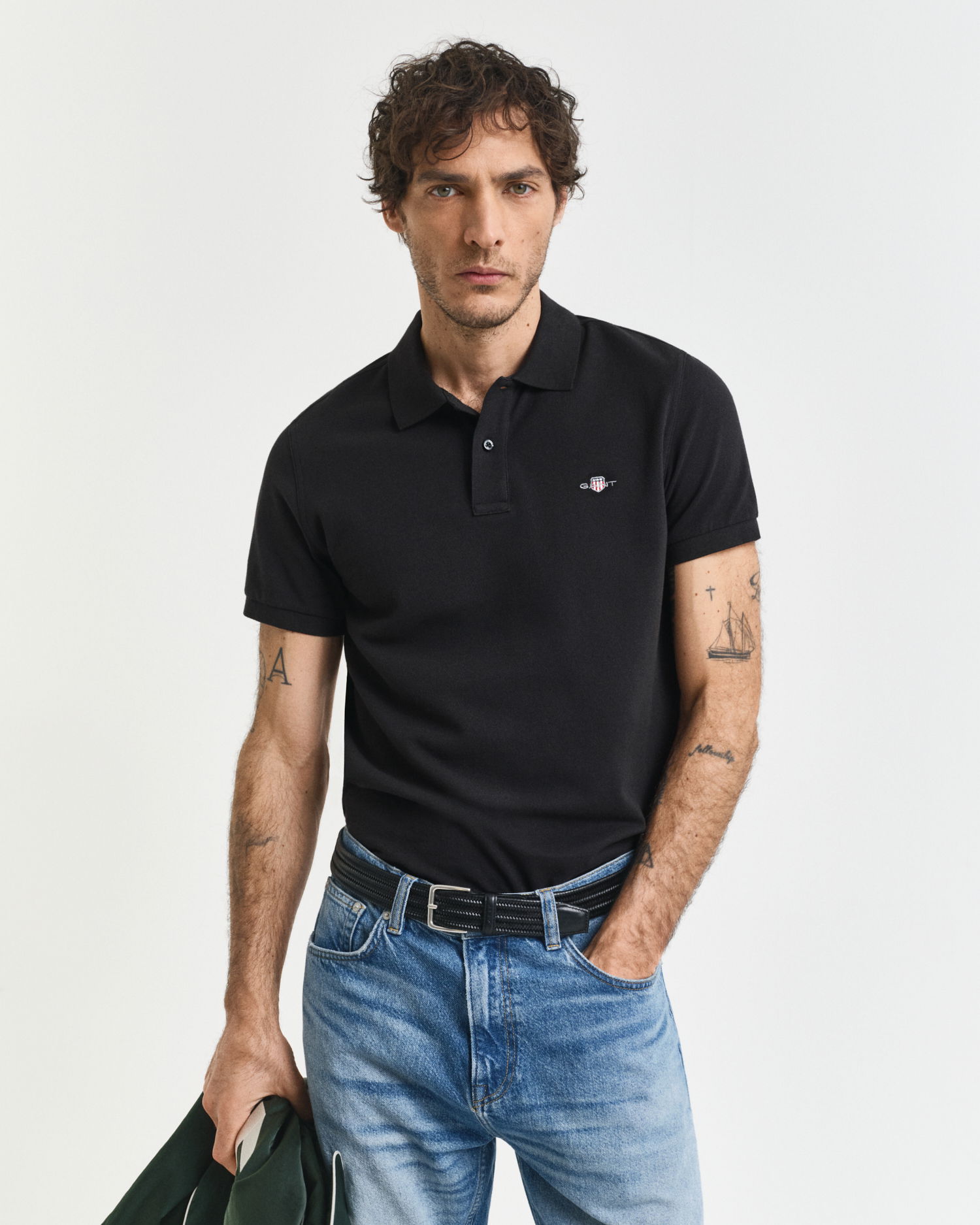 Klassisk piquéskjorte i slim fit