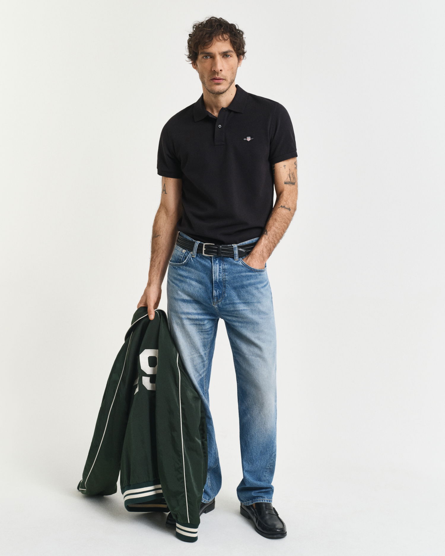 Klassisk piquéskjorte i slim fit