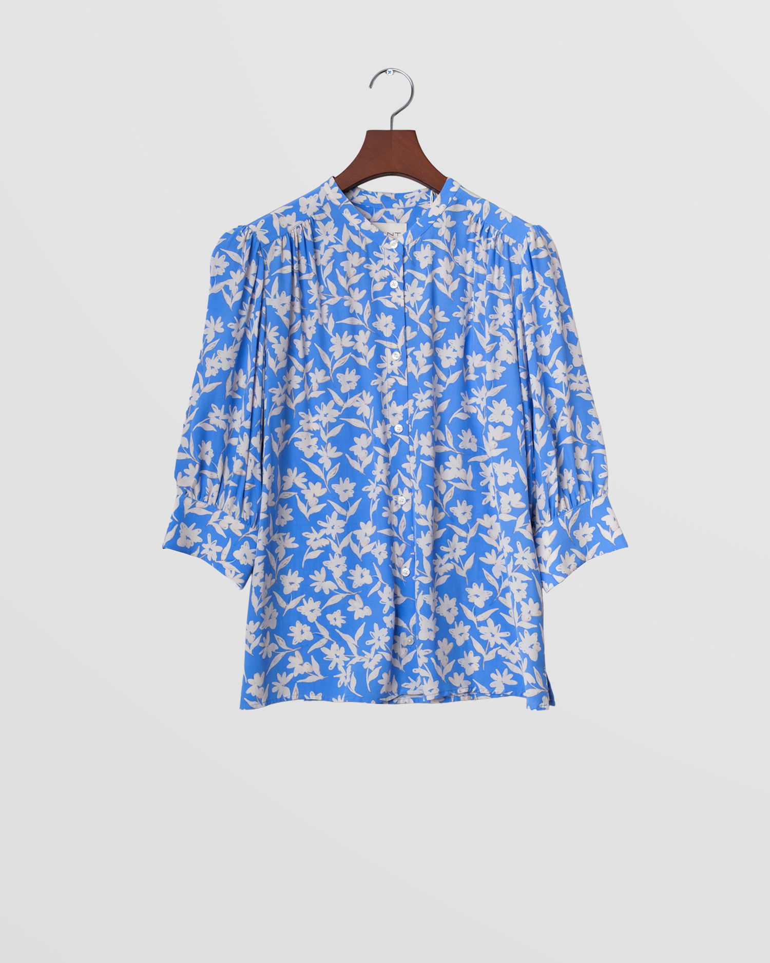 Kortermet bluse med blomsterprint