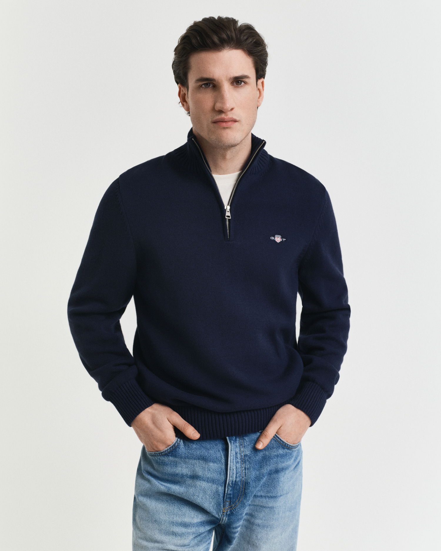 Bomullsgenser med half-zip