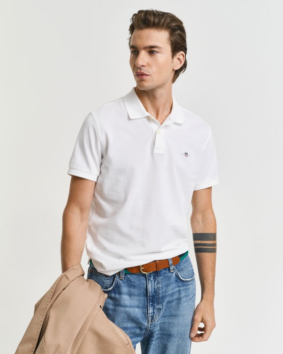 Klassisk piquéskjorte i slim fit