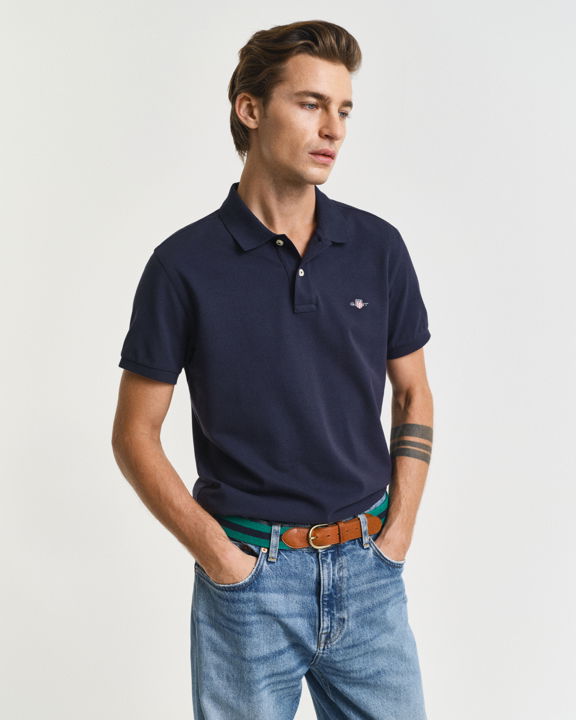 Klassisk piquéskjorte i slim fit