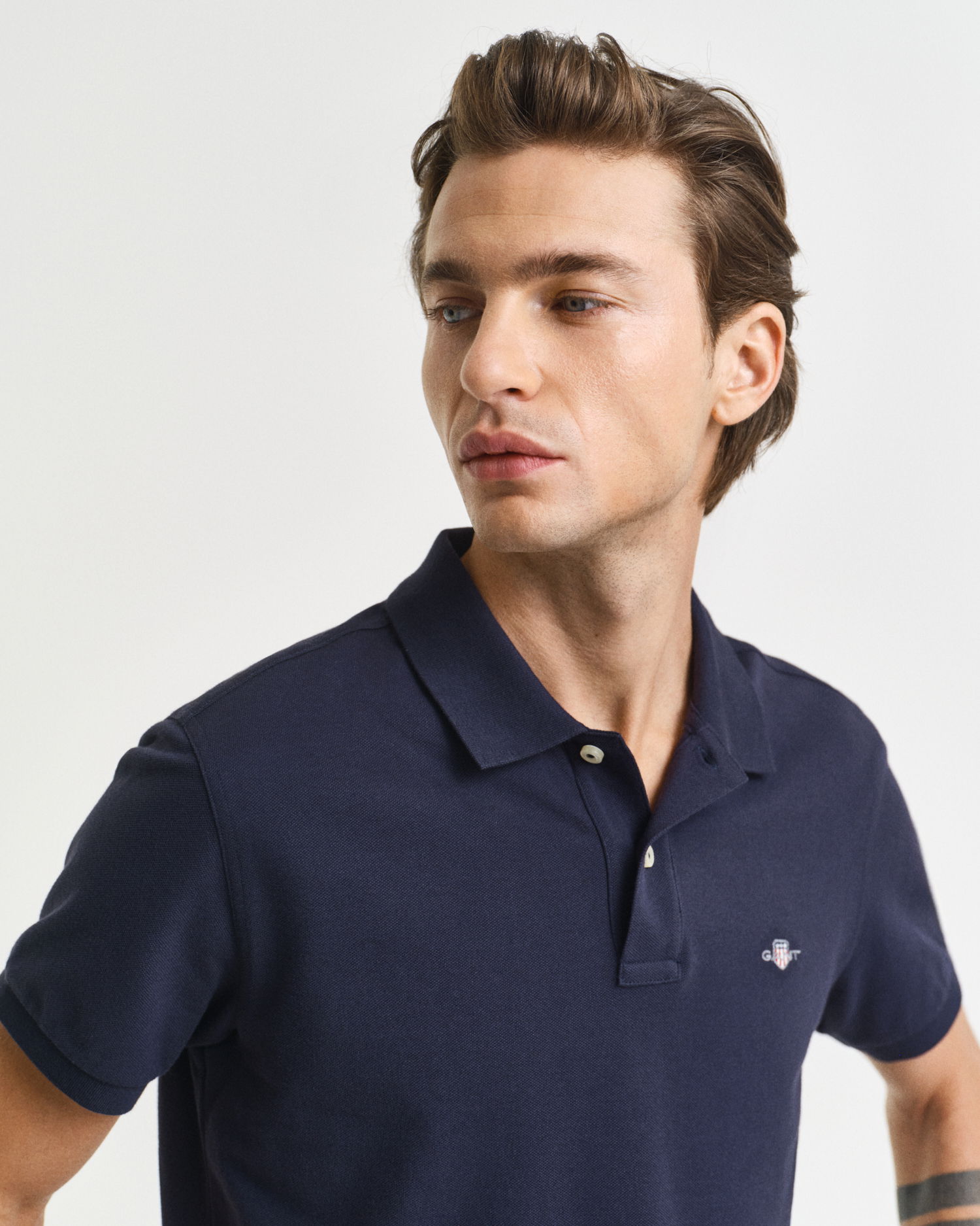 Klassisk piquéskjorte i slim fit