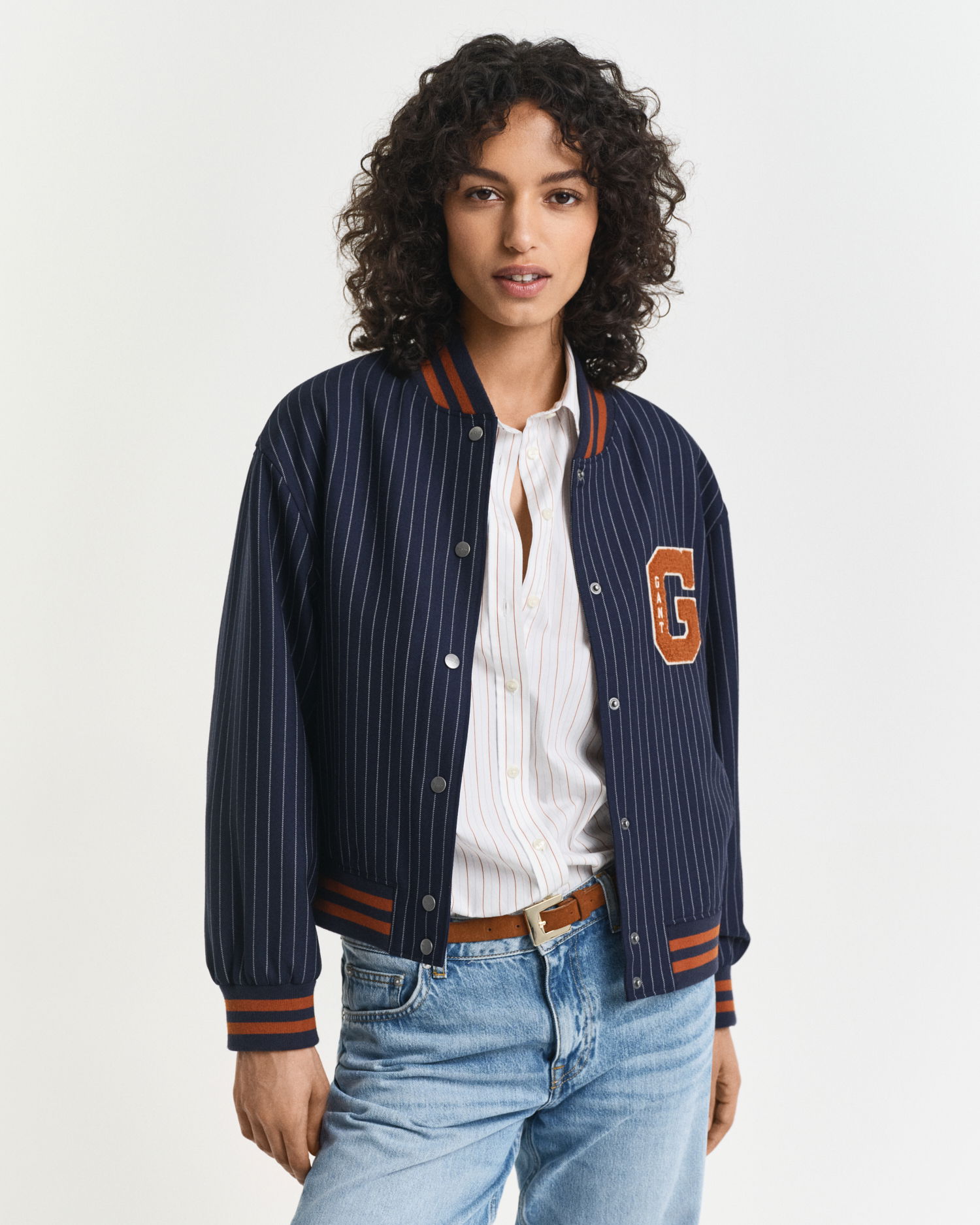 Nålestripet Varsity-jakke