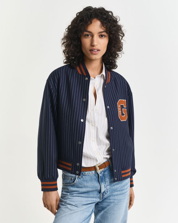 Nålestripet Varsity-jakke