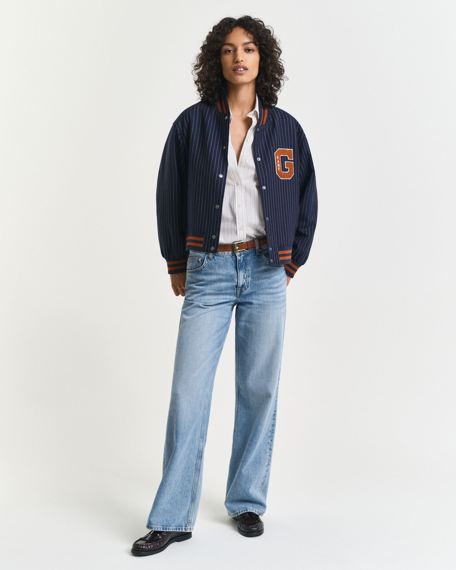 Nålestripet Varsity-jakke
