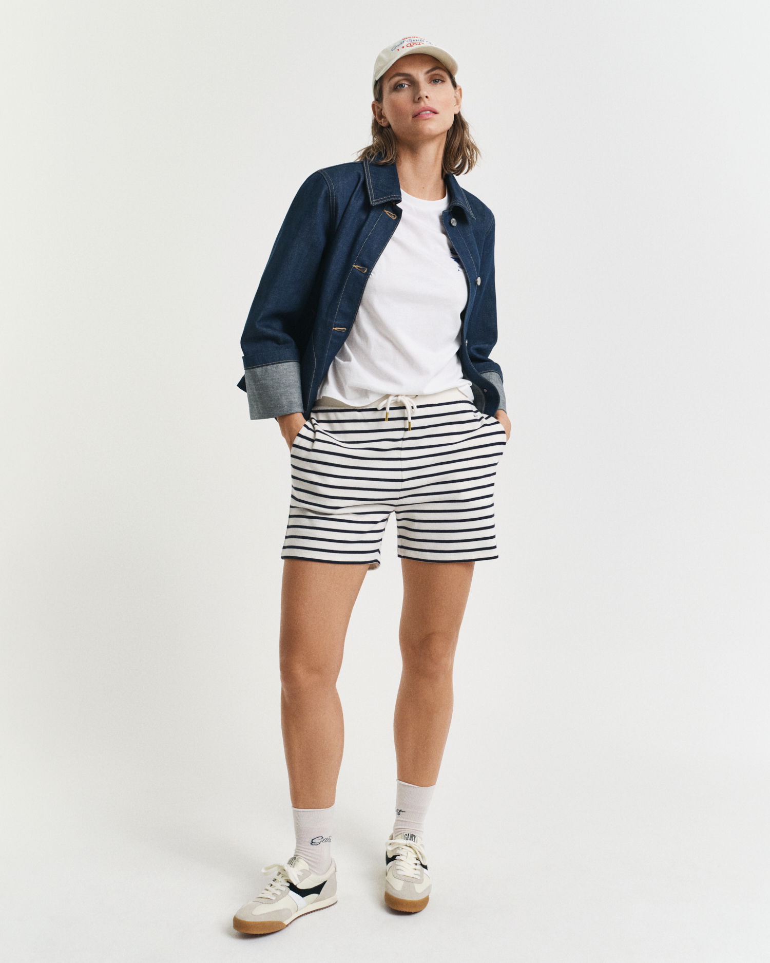 Breton-stripete jerseyshorts