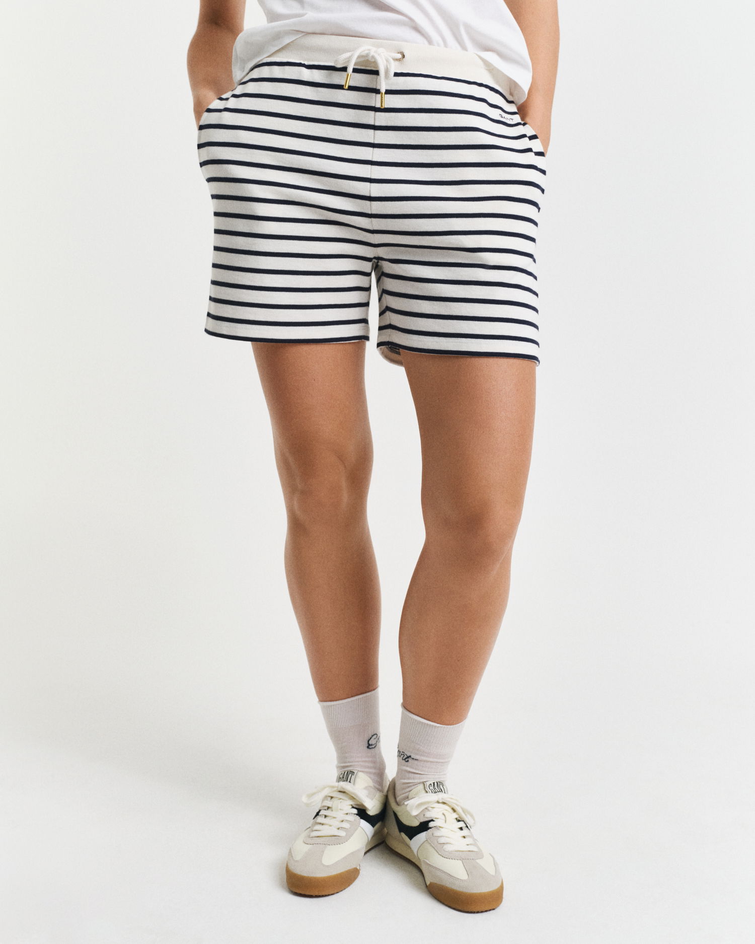 Breton-stripete jerseyshorts
