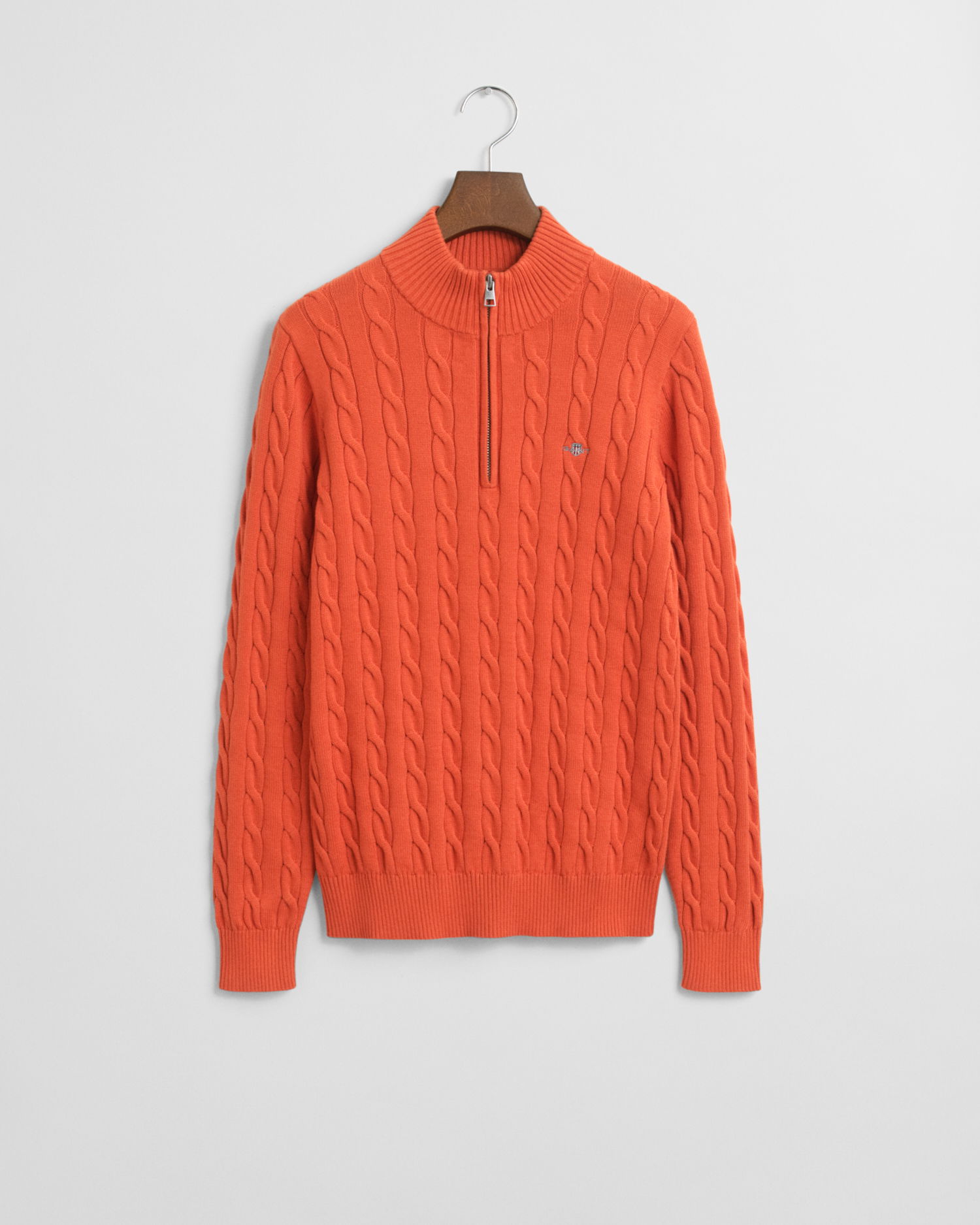 Kabelstrikket genser med half-zip til ungdom