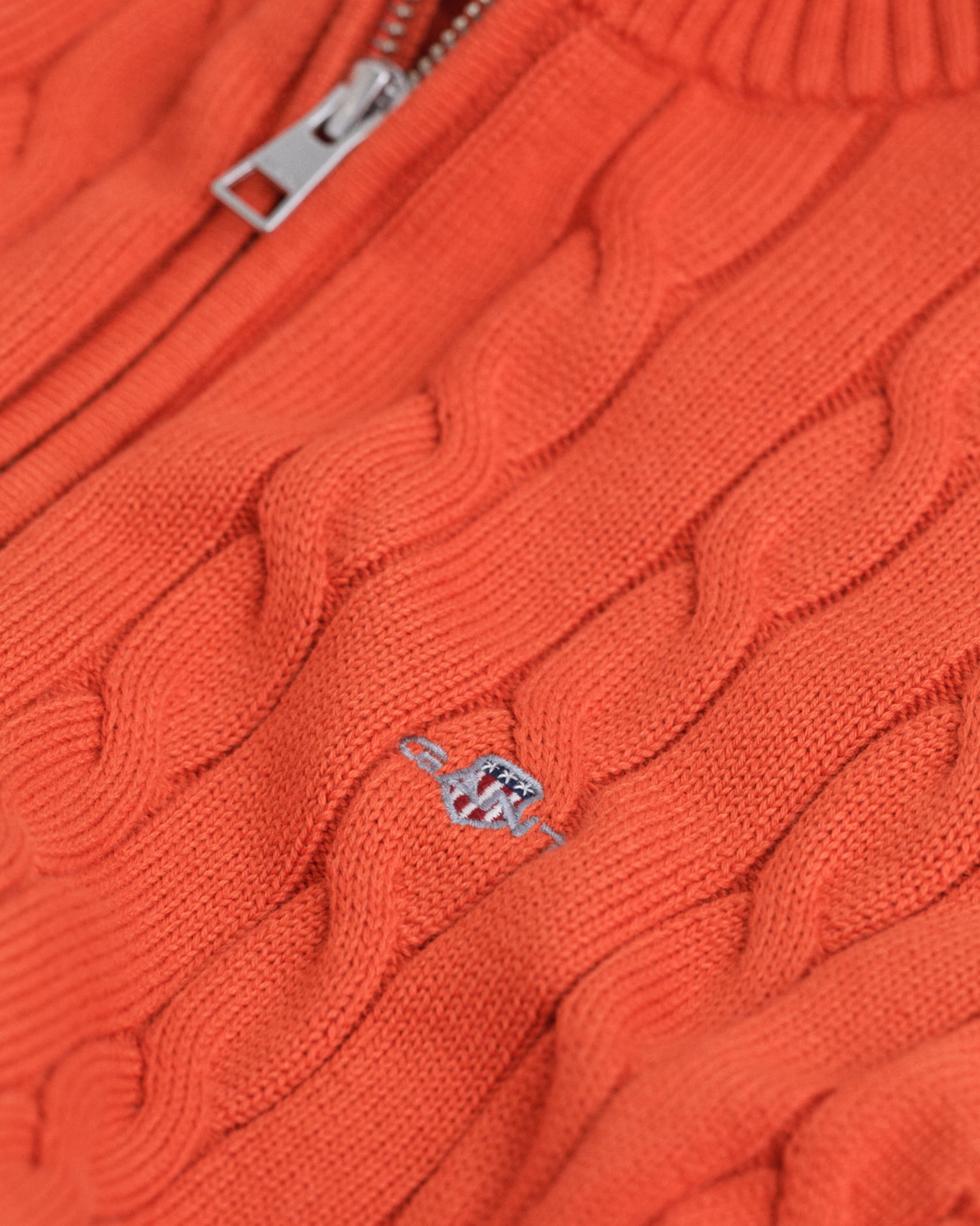 Kabelstrikket genser med half-zip til ungdom