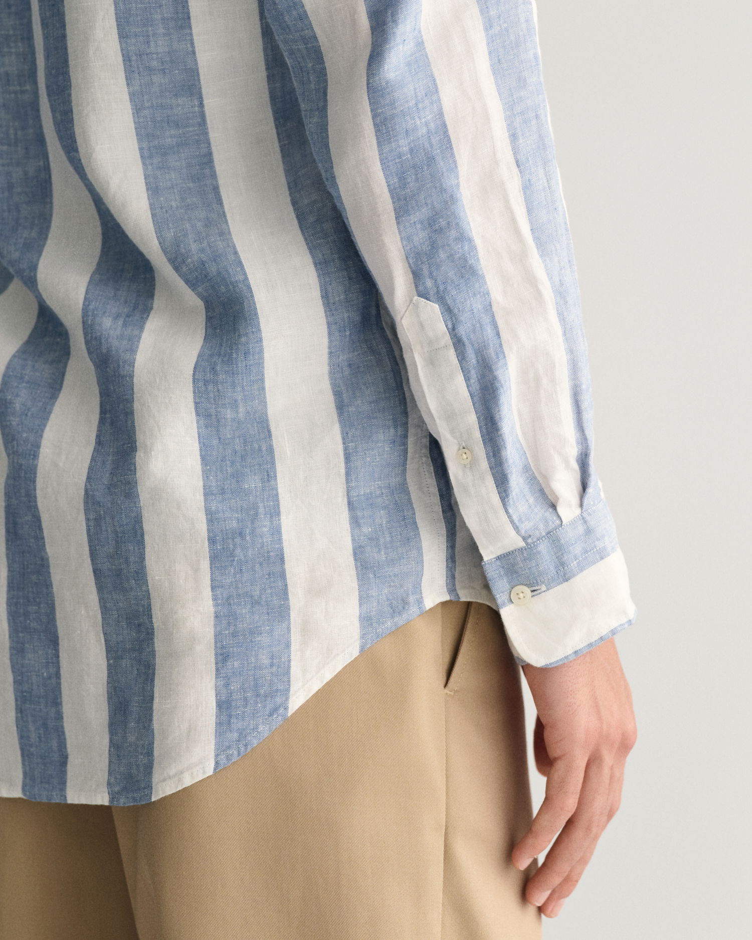 Linskjorte med tykke striper i regular fit